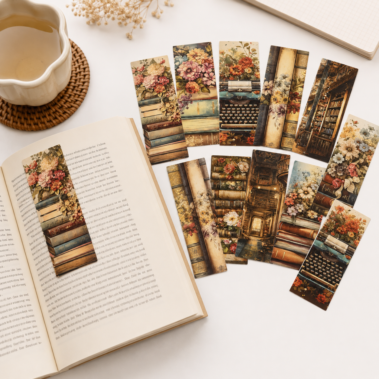 🌼 Marcapáginas "Entre Libros y Flores"