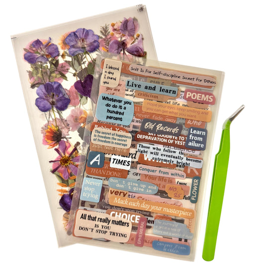 🌸 Set de Calcomanías Florales + Frases ✨